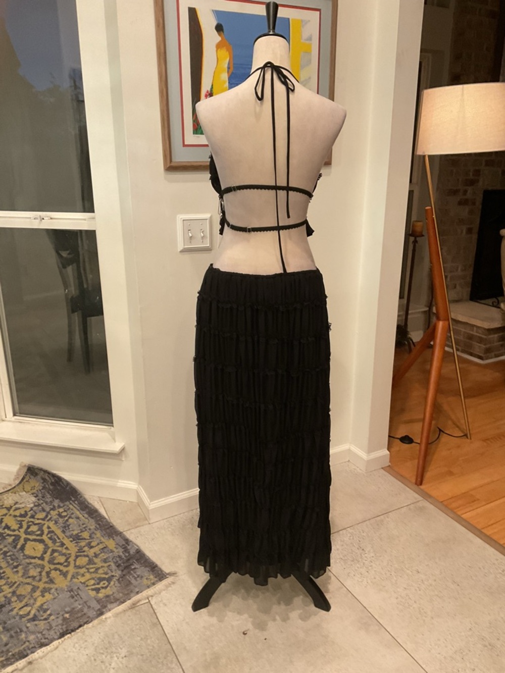 Black Sheer Tiered Maxi Skirt - Picture 10 of 16